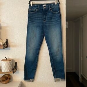 Good American Medium Blue Cropped Jeans Size 8/29